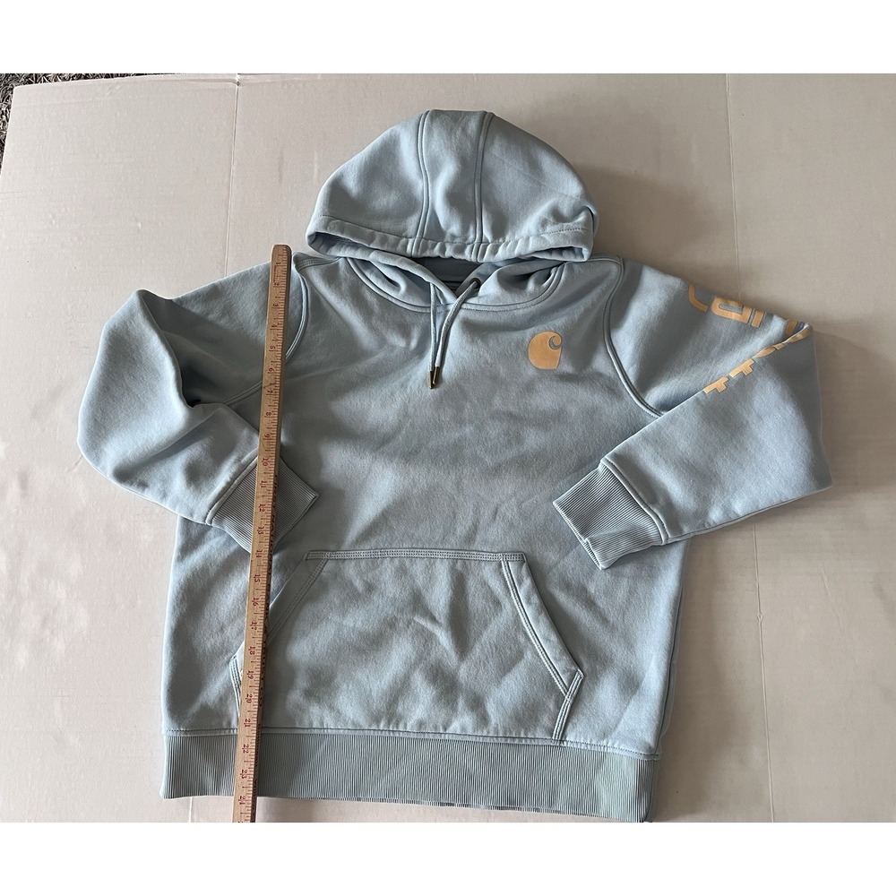 CARHARTT  light blue Pull Over hoodie Relaxed Fit women's L (12-14)